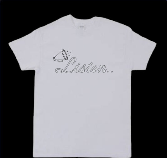 White&Black Listen Short Sleeve Shirt